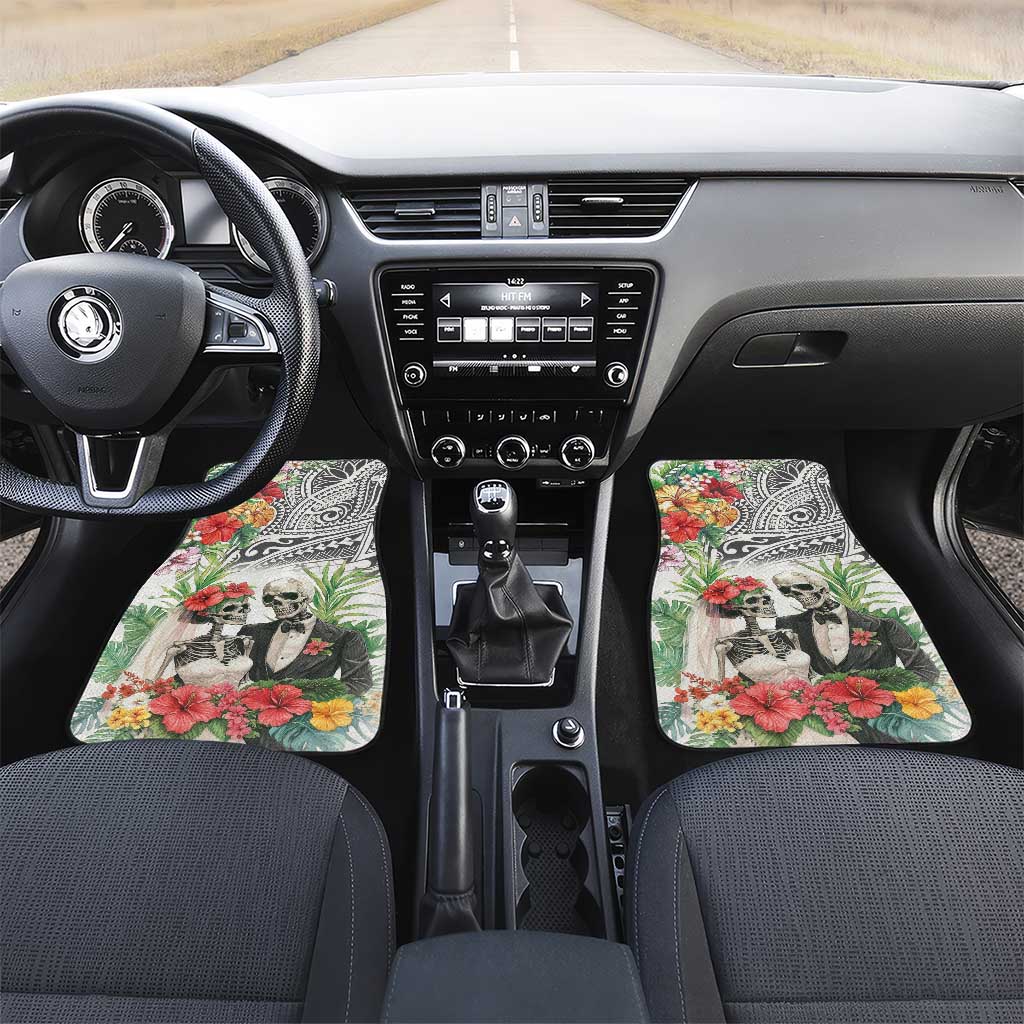 Skeleton Love for Valentine’s Day Car Mats Polynesian Tribal Love Forever