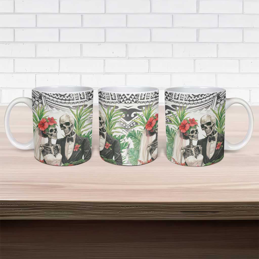 Skeleton Love for Valentine’s Day Ceramic Mug Polynesian Tribal Love Forever - Polynesian Pride