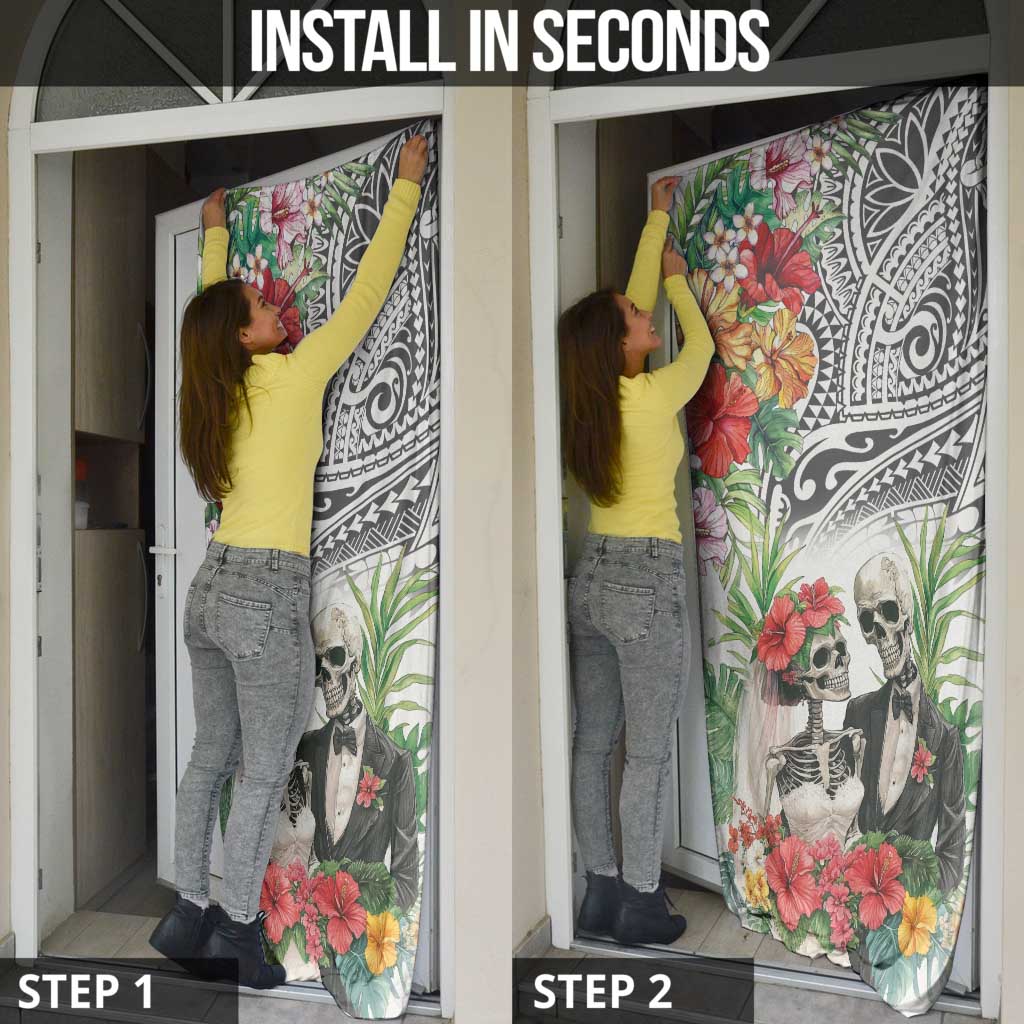 Skeleton Love for Valentine’s Day Door Cover Polynesian Tribal Love Forever - Polynesian Pride