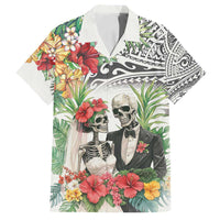 Skeleton Love for Valentine’s Day Family Matching Tank Maxi Dress and Hawaiian Shirt Polynesian Tribal Love Forever