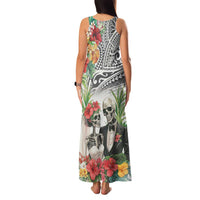Skeleton Love for Valentine’s Day Family Matching Tank Maxi Dress and Hawaiian Shirt Polynesian Tribal Love Forever
