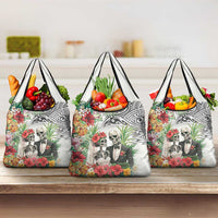 Skeleton Love for Valentine’s Day Grocery Bag Polynesian Tribal Love Forever