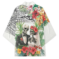 Skeleton Love for Valentines Day Kimono Polynesian Tribal Love Forever LT9 - Polynesian Pride