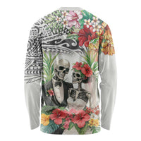 Skeleton Love for Valentine’s Day Long Sleeve Shirt Polynesian Tribal Love Forever