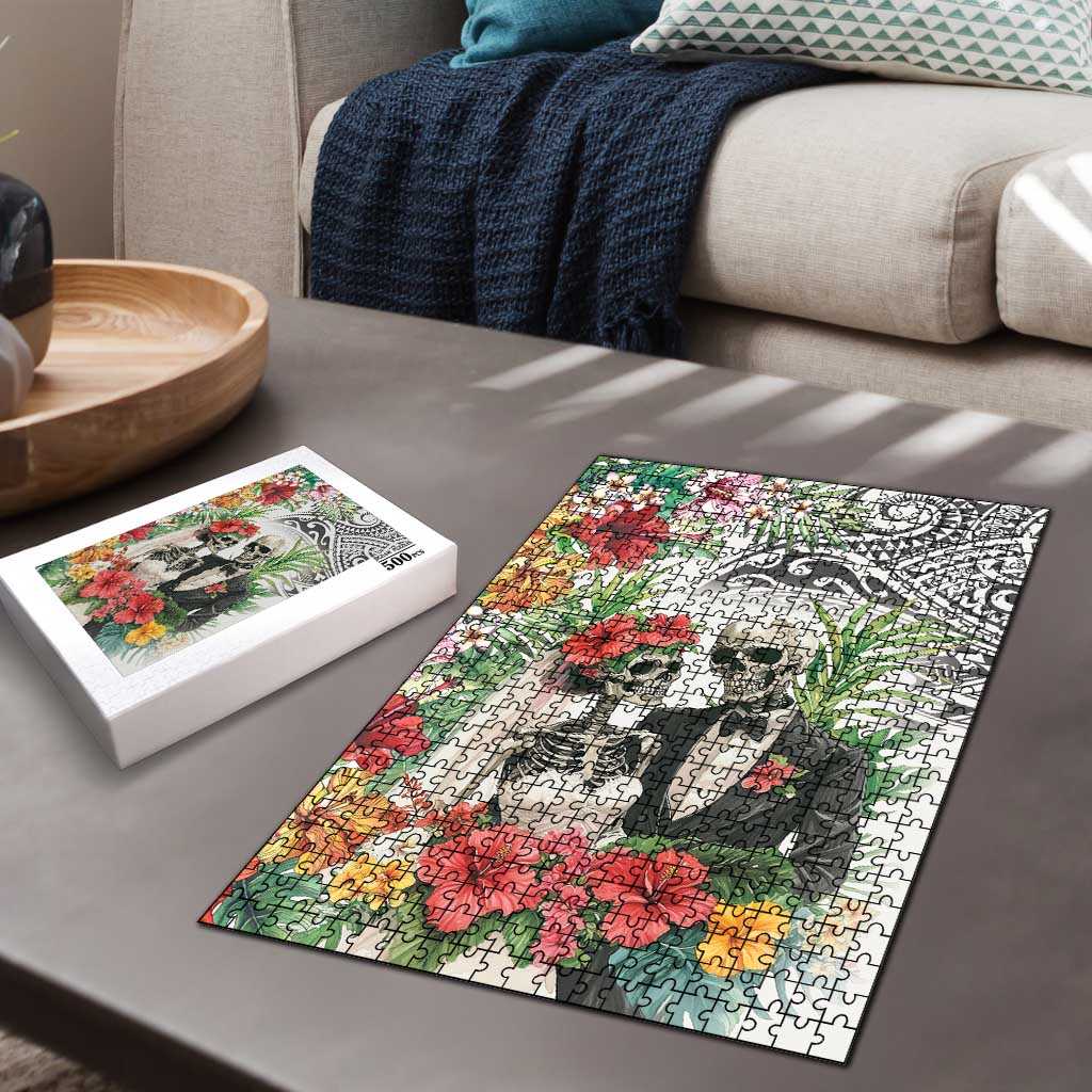 Skeleton Love for Valentine’s Day Puzzle Polynesian Tribal Love Forever - Polynesian Pride