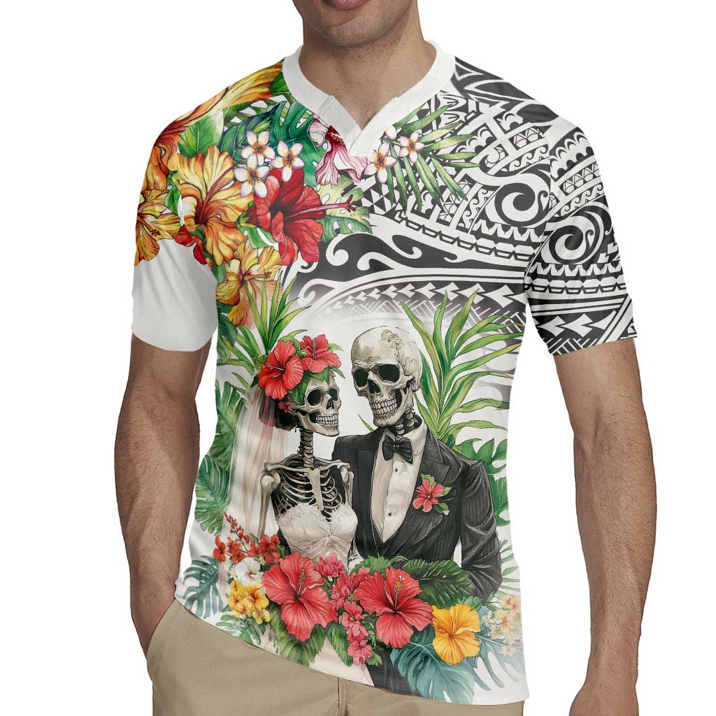 Skeleton Love for Valentine’s Day Rugby Jersey Polynesian Tribal Love Forever