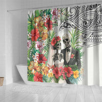 Skeleton Love for Valentines Day Shower Curtain Polynesian Tribal Love Forever LT9 - Polynesian Pride