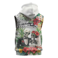 Skeleton Love for Valentine’s Day Sleeveless Hoodie Polynesian Tribal Love Forever - Polynesian Pride