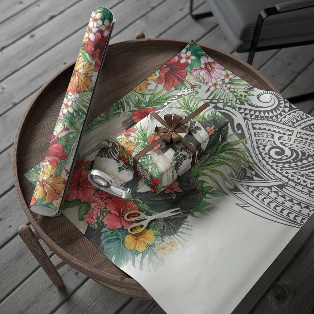 Skeleton Love for Valentine’s Day Wrapping Paper Polynesian Tribal Love Forever - Polynesian Pride