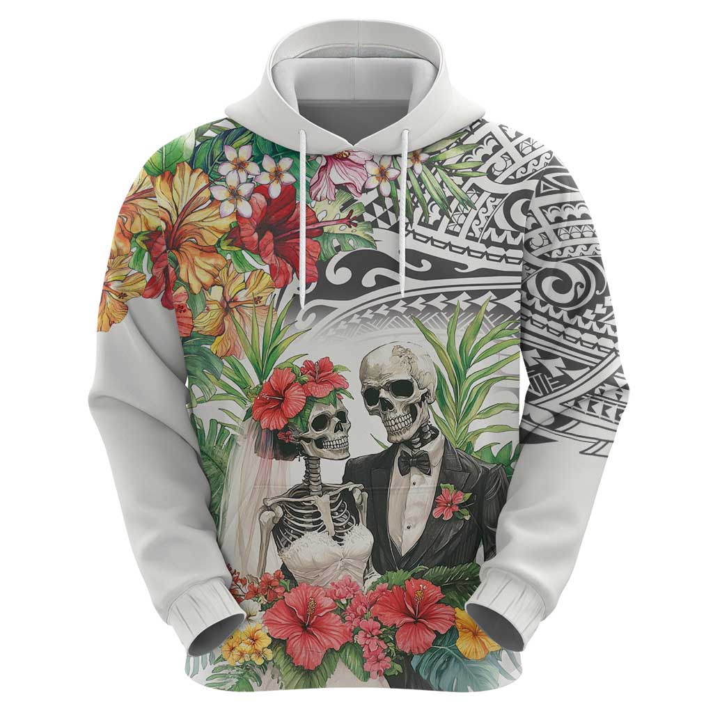 Skeleton Love for Valentine’s Day Zip Hoodie Polynesian Tribal Love Forever