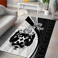 Personalised Tonga Emancipation Day Area Rug Since 1970 Ngatu Tribal Pattern