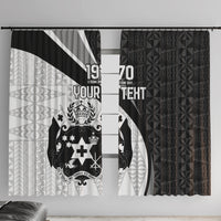 Personalised Tonga Emancipation Day Window Curtain Since 1970 Ngatu Tribal Pattern