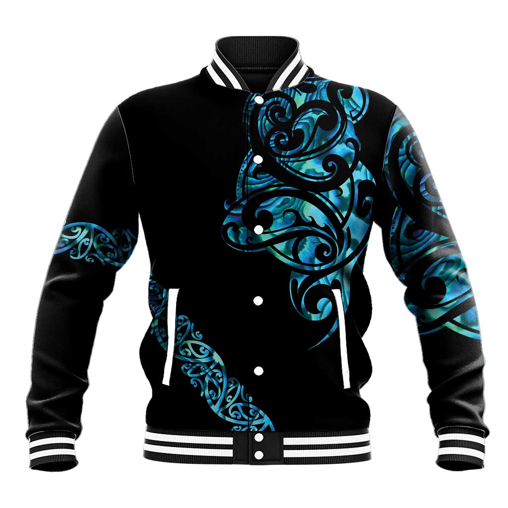 All Black Maori Tribal Tattoo Personalised Baseball Jacket Polynesian Style
