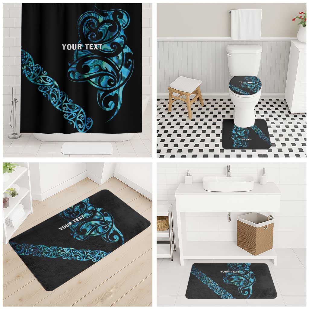 All Black Maori Tribal Tattoo Personalised Bathroom Set Polynesian Style - Polynesian Pride