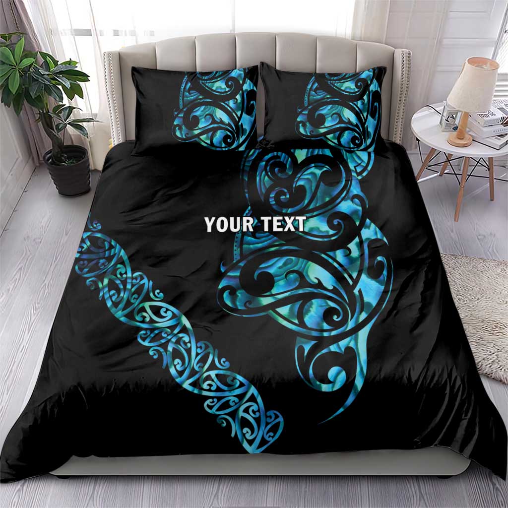 All Black Maori Tribal Tattoo Personalised Bedding Set Polynesian Style