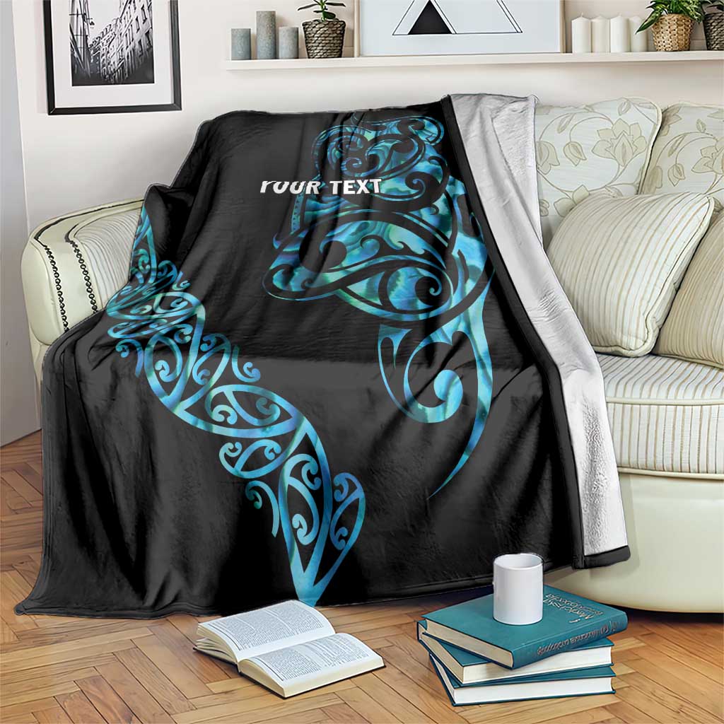 All Black Maori Tribal Tattoo Personalised Blanket Polynesian Style