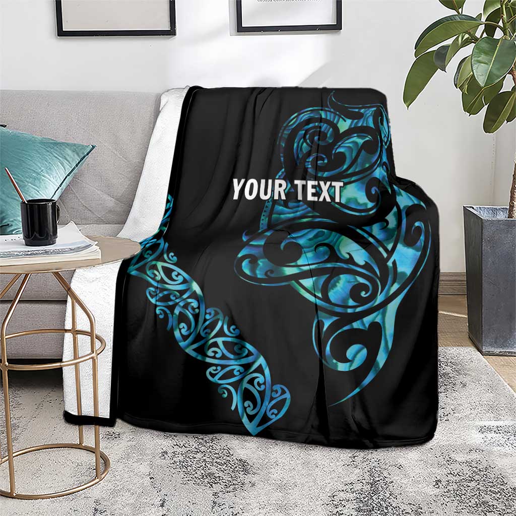 All Black Maori Tribal Tattoo Personalised Blanket Polynesian Style