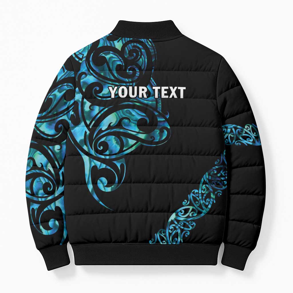 All Black Maori Tribal Tattoo Personalised Bomber Puffer Jacket Polynesian Style - Polynesian Pride