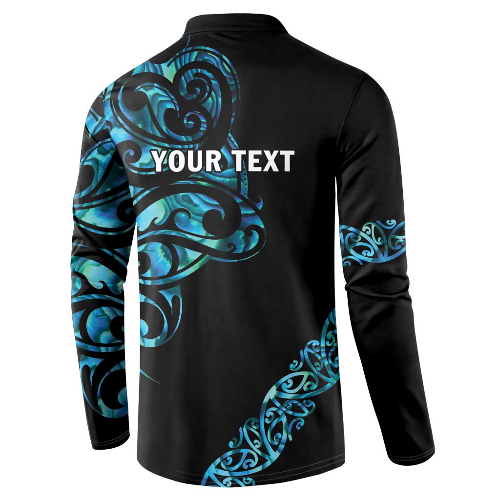 All Black Maori Tribal Tattoo Personalised Button Sweatshirt Polynesian Style