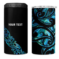 All Black Maori Tribal Tattoo Personalised 4 in 1 Can Cooler Tumbler Polynesian Style