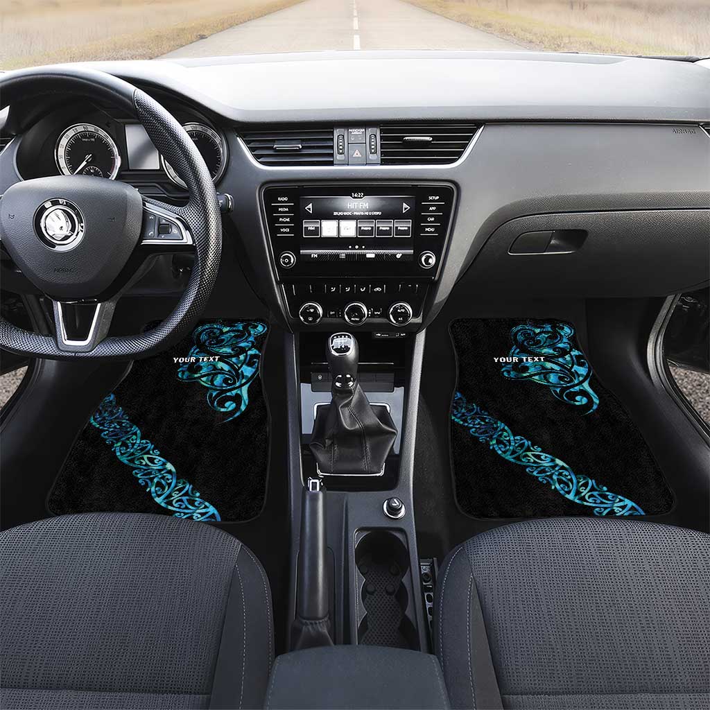 All Black Maori Tribal Tattoo Personalised Car Mats Polynesian Style