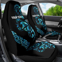 All Black Maori Tribal Tattoo Personalised Car Seat Cover Polynesian Style