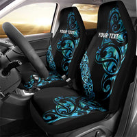 All Black Maori Tribal Tattoo Personalised Car Seat Cover Polynesian Style