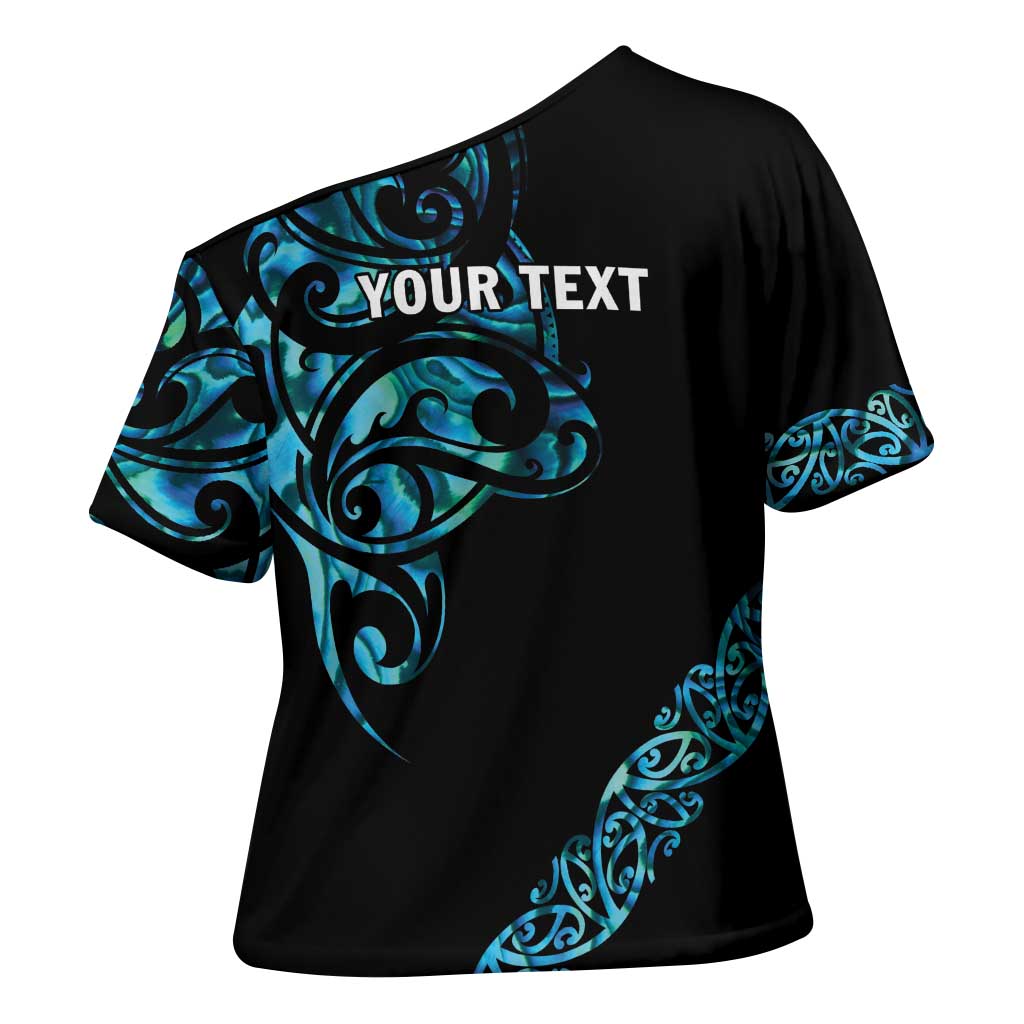 All Black Maori Tribal Tattoo Personalised Cross Shoulder Shirt Polynesian Style - Polynesian Pride
