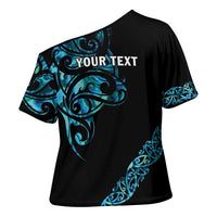 All Black Maori Tribal Tattoo Personalised Cross Shoulder Shirt Polynesian Style - Polynesian Pride