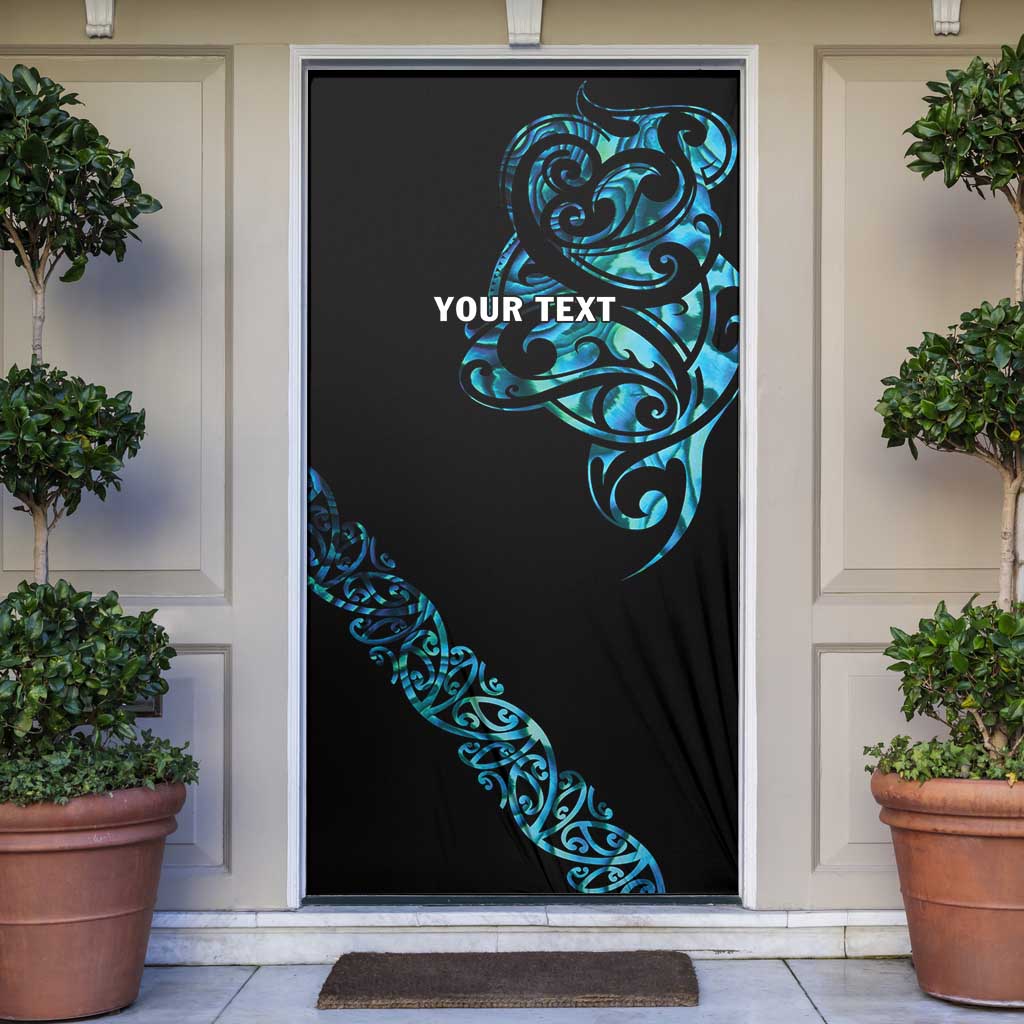 All Black Maori Tribal Tattoo Personalised Door Cover Polynesian Style - Polynesian Pride