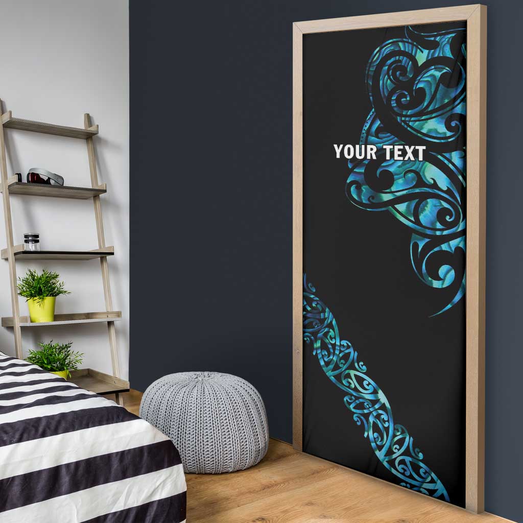 All Black Maori Tribal Tattoo Personalised Door Cover Polynesian Style - Polynesian Pride