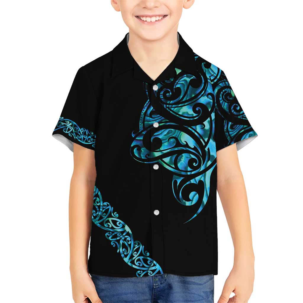 All Black Maori Tribal Tattoo Personalised Family Matching Off Shoulder Short Dress and Hawaiian Shirt Polynesian Style