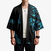 All Black Maori Tribal Tattoo Personalised Kimono Polynesian Style - Polynesian Pride