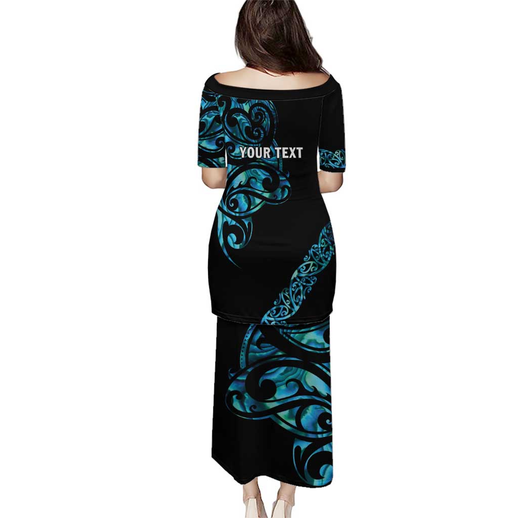 All Black Maori Tribal Tattoo Personalised Puletasi Polynesian Style