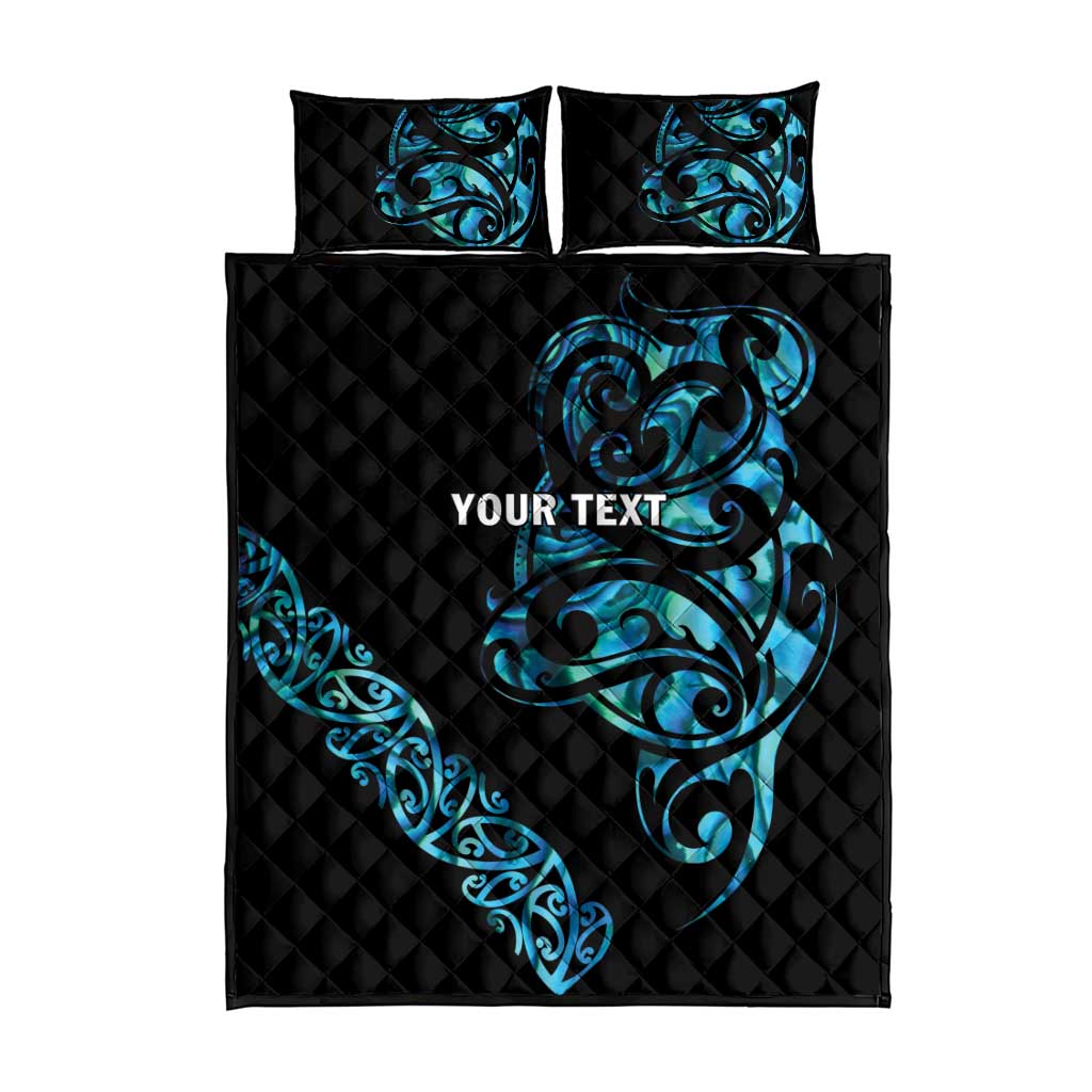 All Black Maori Tribal Tattoo Personalised Quilt Bed Set Polynesian Style