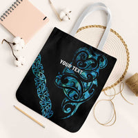 All Black Maori Tribal Tattoo Personalised Tote Bag Polynesian Style - Polynesian Pride