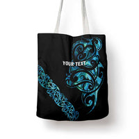 All Black Maori Tribal Tattoo Personalised Tote Bag Polynesian Style - Polynesian Pride