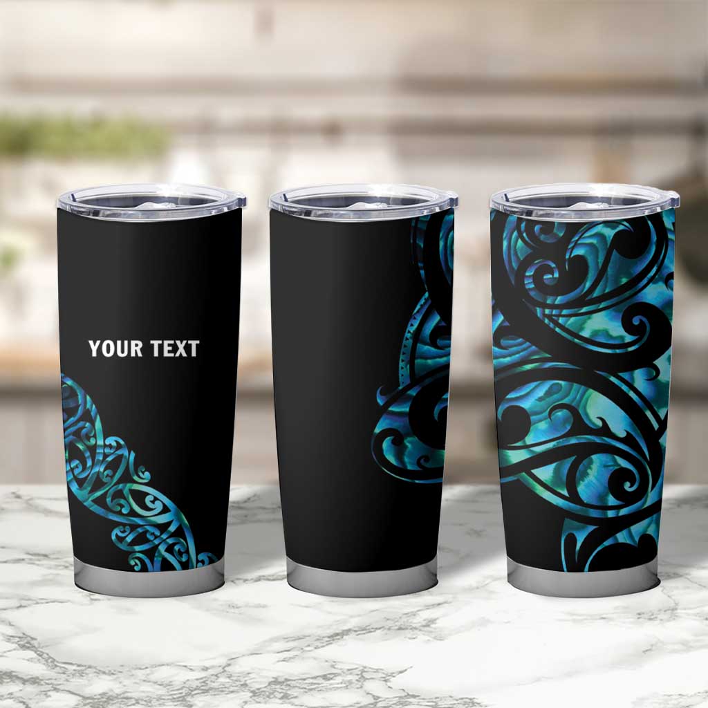 All Black Maori Tribal Tattoo Personalised Tumbler Cup Polynesian Style