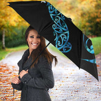 All Black Maori Tribal Tattoo Personalised Umbrella Polynesian Style - Polynesian Pride