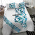 All White Maori Tribal Tattoo Personalised Bedding Set Polynesian Style
