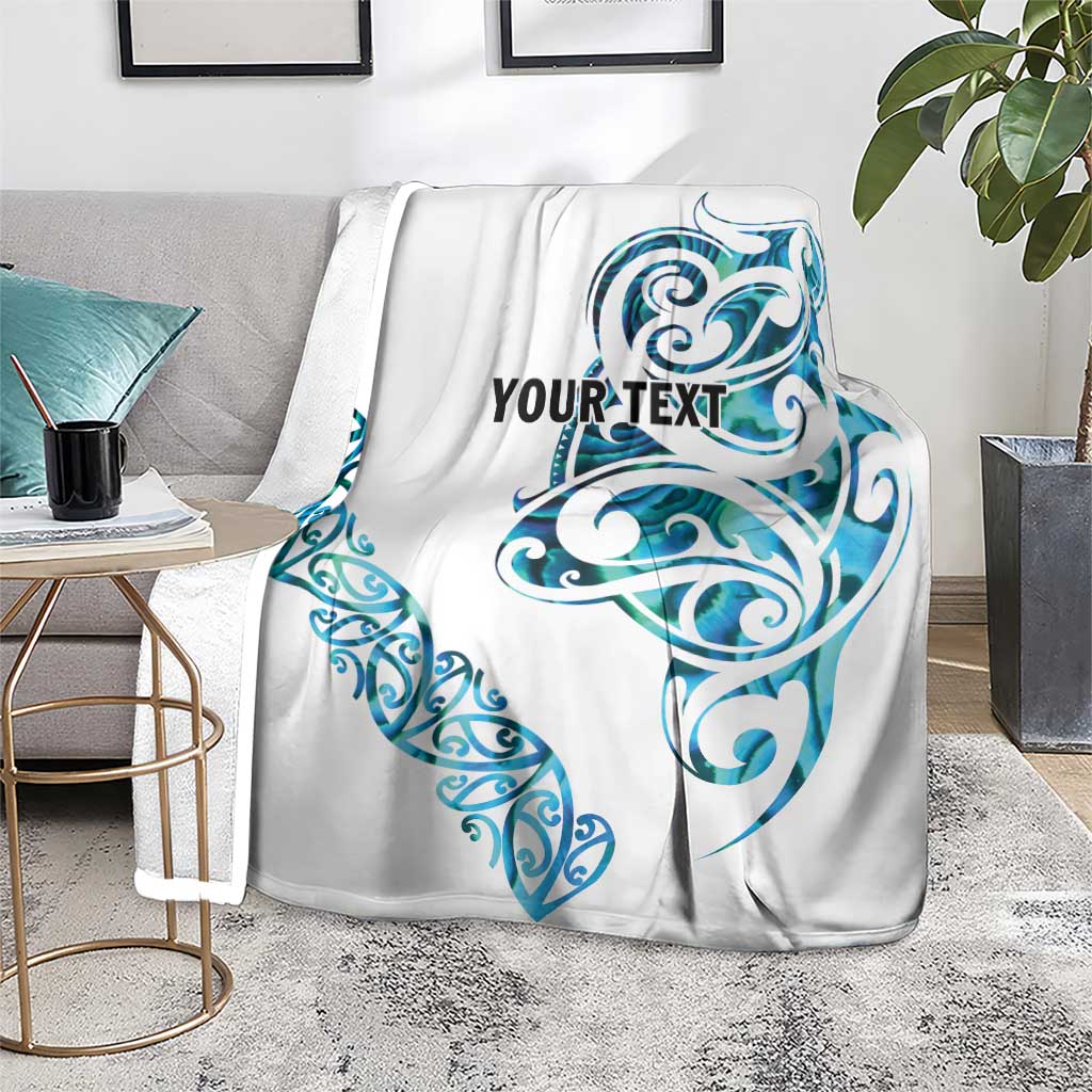 All White Maori Tribal Tattoo Personalised Blanket Polynesian Style