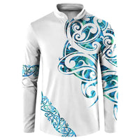 All White Maori Tribal Tattoo Personalised Button Sweatshirt Polynesian Style