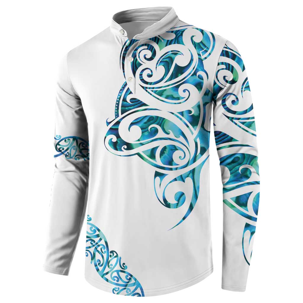 All White Maori Tribal Tattoo Personalised Button Sweatshirt Polynesian Style