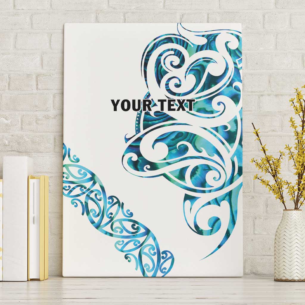 All White Maori Tribal Tattoo Personalised Canvas Wall Art Polynesian Style