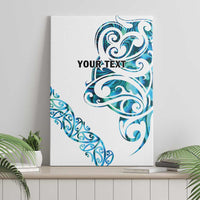 All White Maori Tribal Tattoo Personalised Canvas Wall Art Polynesian Style