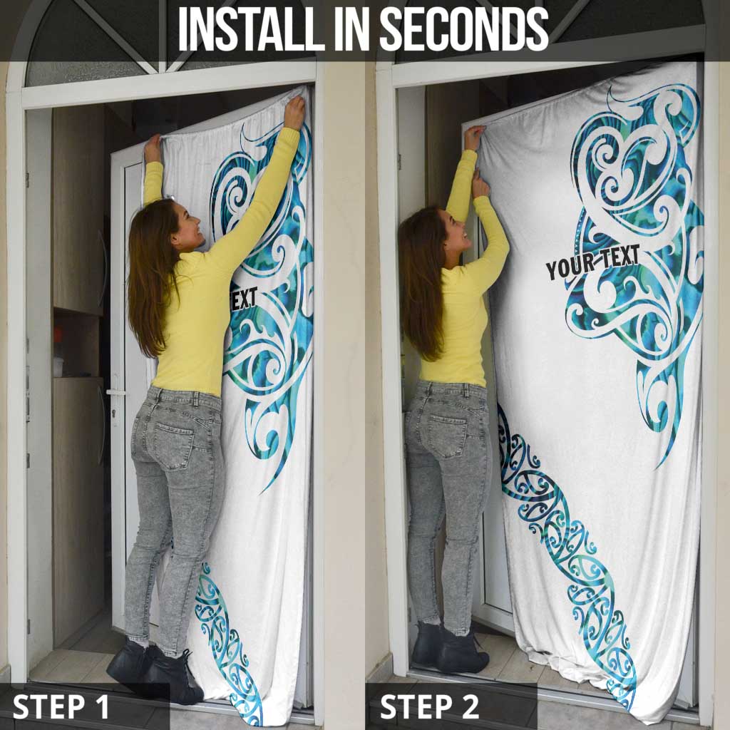 All White Maori Tribal Tattoo Personalised Door Cover Polynesian Style - Polynesian Pride