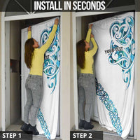 All White Maori Tribal Tattoo Personalised Door Cover Polynesian Style - Polynesian Pride