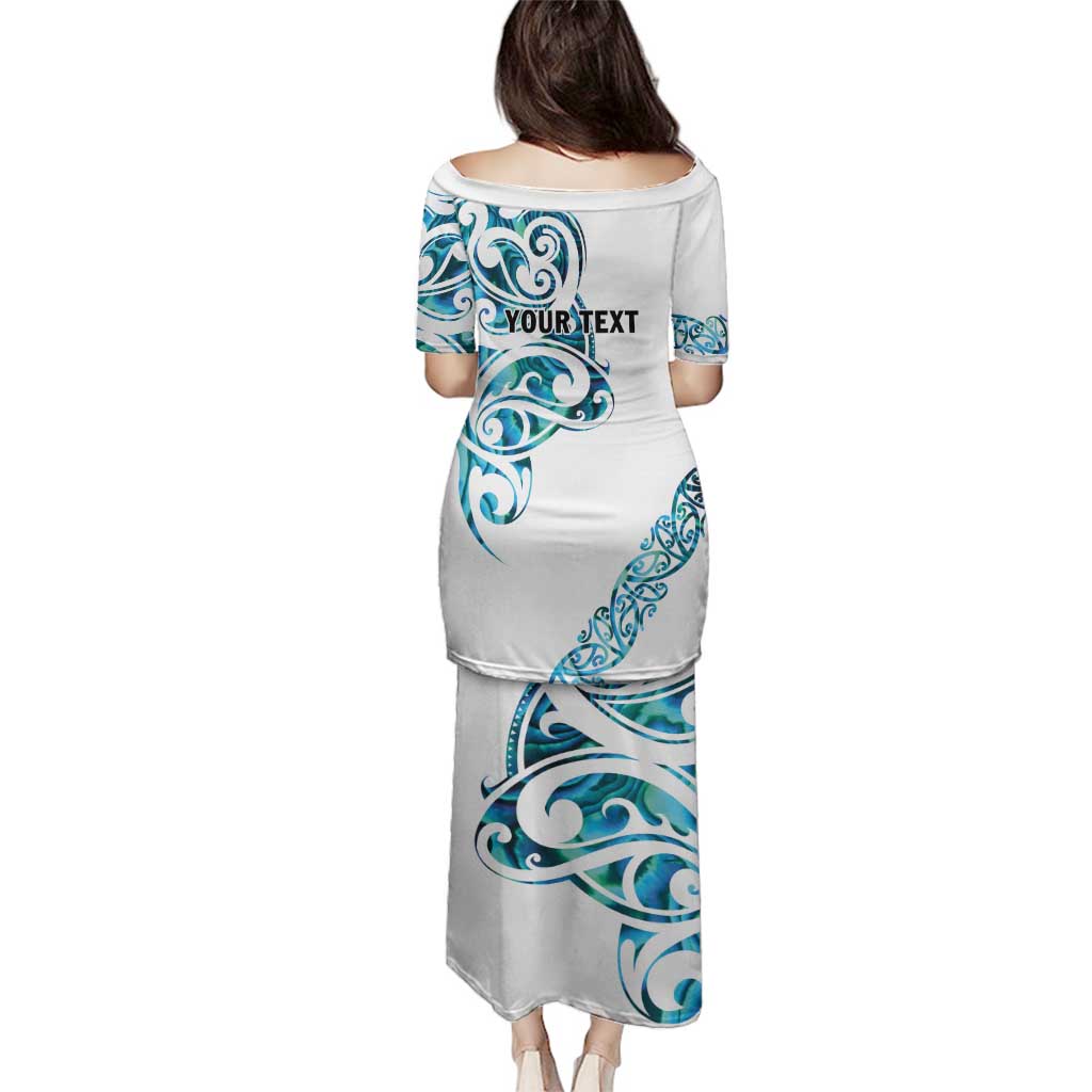 All White Maori Tribal Tattoo Personalised Family Matching Puletasi and Hawaiian Shirt Polynesian Style