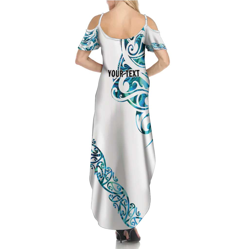 All White Maori Tribal Tattoo Personalised Family Matching Summer Maxi Dress and Hawaiian Shirt Polynesian Style