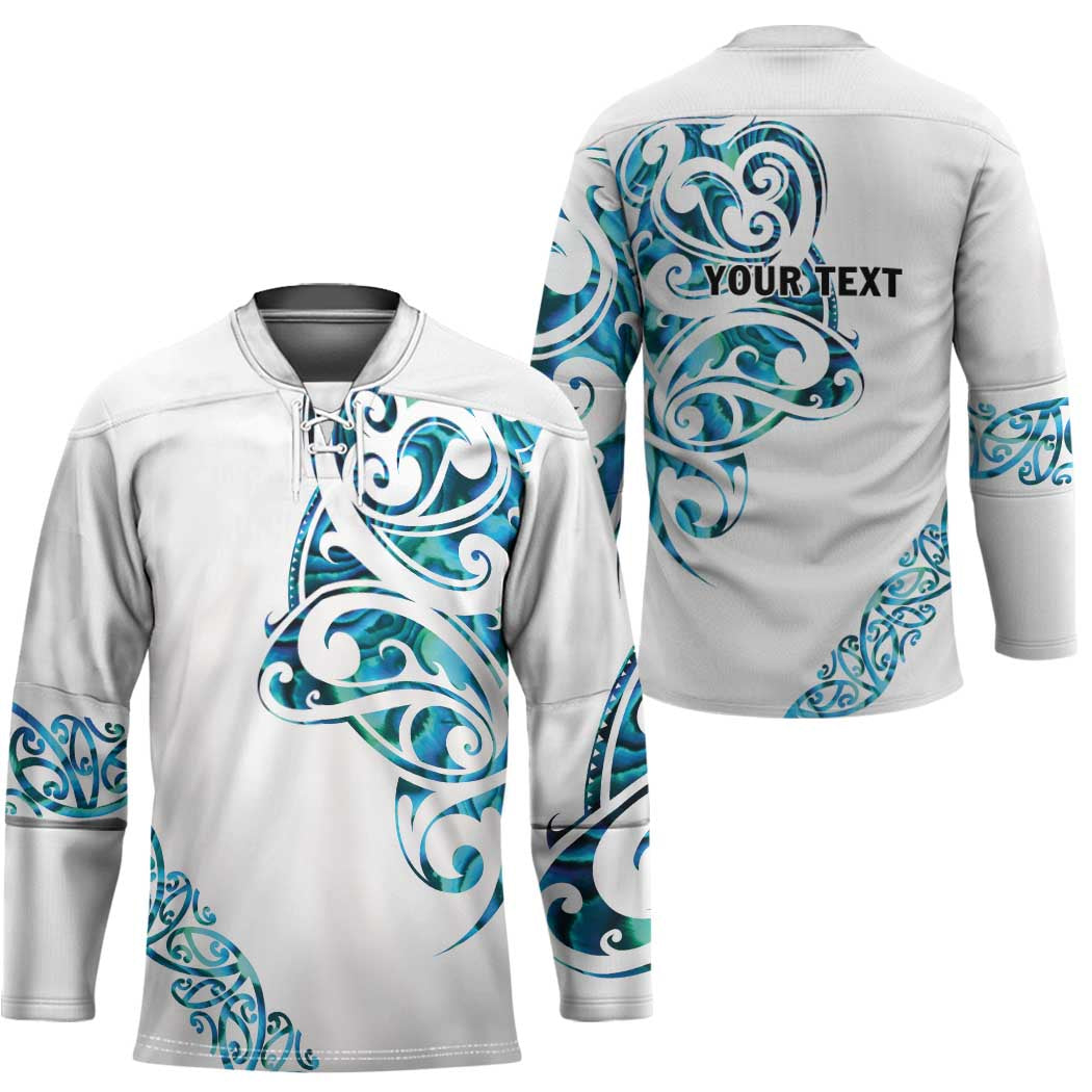 All White Maori Tribal Tattoo Personalised Hockey Jersey Polynesian Style - Polynesian Pride